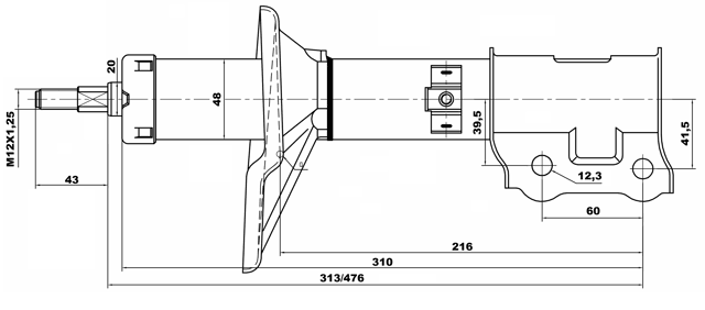 12666694FL - SHOCK ABSORBER FRONT LEFT