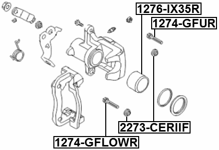 1274-GFLOWR - REAR CALIPER SLIDE PIN