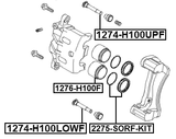 1274-H100LOWF - FRONT CALIPER SLIDE PIN