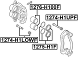1274-H1LOWF - FRONT CALIPER SLIDE PIN