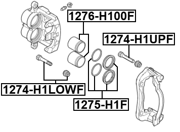 1274-H1LOWF - FRONT CALIPER SLIDE PIN