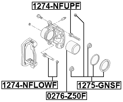 1275-GNSF - FRONT BRAKE CALIPER REPAIR KIT (SET FOR ONE SIDE)