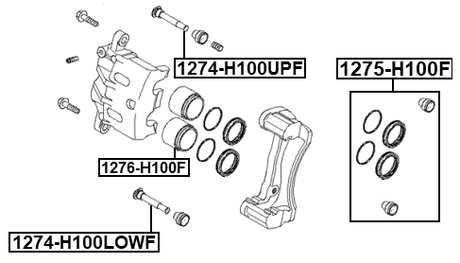 1275-H100F - FRONT BRAKE CALIPER REPAIR KIT (SET FOR ONE SIDE)