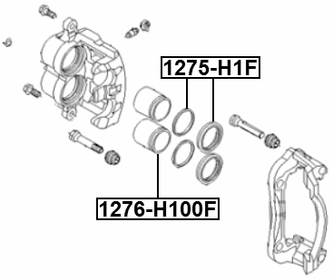 1275-H1F - FRONT BRAKE CALIPER REPAIR KIT (FOR ONE PISTON)