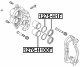 1275-H1F - FRONT BRAKE CALIPER REPAIR KIT (FOR ONE PISTON)