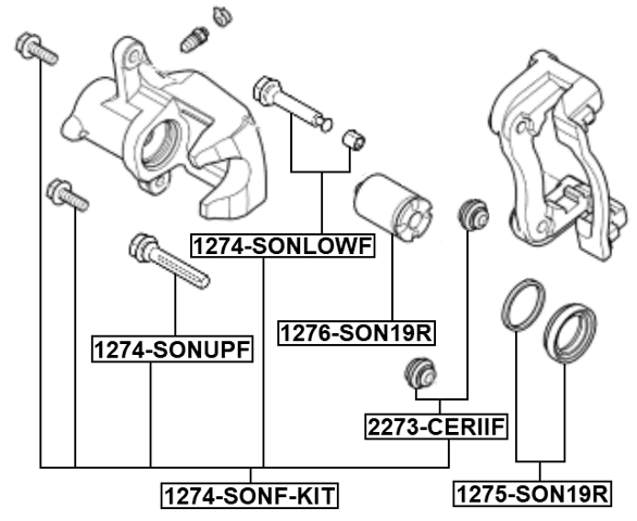 1275-SON19R - REAR BRAKE CALIPER REPAIR KIT (SET FOR TWO SIDES)