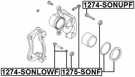1275-SONF - FRONT BRAKE CALIPER REPAIR KIT (SET FOR ONE SIDE)