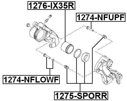 1275-SPORR - REAR BRAKE CALIPER REPAIR KIT (SET FOR ONE SIDE)