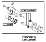 1277-DMRRH - REAR RIGHT BRAKE CALIPER ASSEMBLY (WITH BRACKET)