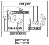 1277-TMFLH - FRONT LEFT BRAKE CALIPER ASSEMBLY (WITH BRACKET)