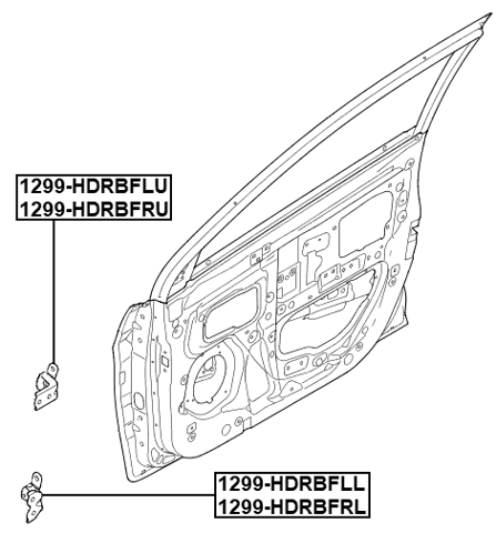 1299-HDRBFLL - FRONT LEFT DOOR LOWER HINGE