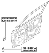 1299-HDRBFLU - FRONT LEFT DOOR UPPER HINGE
