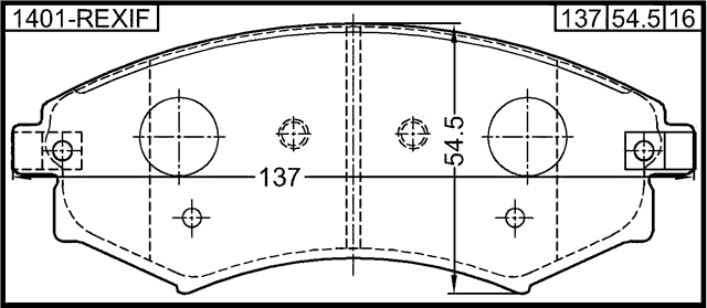 1401-REXIF - PAD KIT, DISC BRAKE, FRONT - KIT (WITH ANTI SQUEAL SHIM)