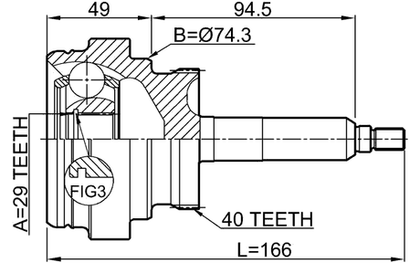 1410-ACTA40 - OUTER CV JOINT 29X74.5