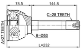 1410-KOR - OUTER CV JOINT 27X53X28