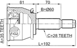1410-REXI - OUTER CV JOINT 35X60X28