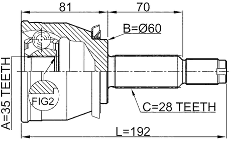 1410-REXI - OUTER CV JOINT 35X60X28