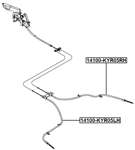 14100-KYR05LH - PARKING BRAKE CABLE, LEFT