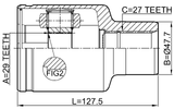 1411-ACT4WD - INNER CV JOINT 29X47.7X27