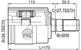 1411-KORLH - INNER CV JOINT LEFT 34X30X27