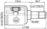 1411-KORMTLH - INNER CV JOINT LEFT 34X41X27