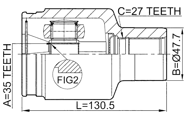 1411-MUS - INNER CV JOINT 35X47.7X27
