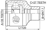 1411-REXI - INNER CV JOINT 35X47.7X27