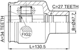 1411-REXIIPT - INNER CV JOINT 34X47.7X27