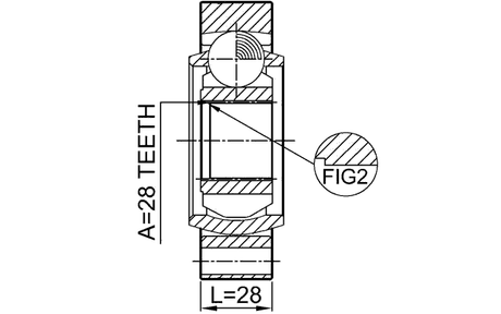 1411-REXR - REAR INNER CV JOINT 28X94