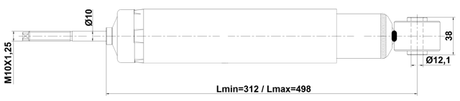 14110-008R - REAR SHOCK ABSORBER GAS.TWIN TUBE