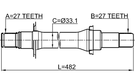 1412-ACT2WDRH - AXLE HALF SHAFT RIGHT 27X482.2X27