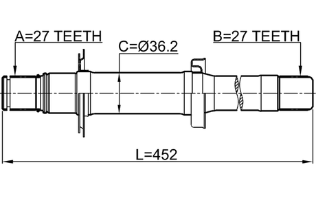 1412-ACTWD2RH - AXLE HALF SHAFT RIGHT 27X452.3X27