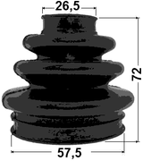 1417-REXR - BOOT OUTER CV JOINT KIT 57.5X72X26.5