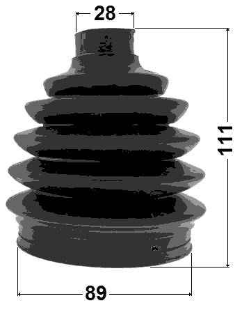 1417P-NA - BOOT OUTER CV JOINT KIT PVC 89X111X28