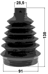 1417P-ROD - BOOT OUTER CV JOINT KIT PVC 91X138X28.5