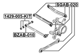 1429-005-KIT - REPAIR KIT, CAMBER ADJUSTING ECCENTRIC BOLT
