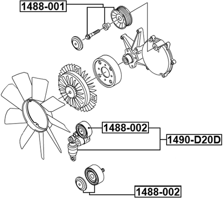 1490-D20D - BELT TENSIONER