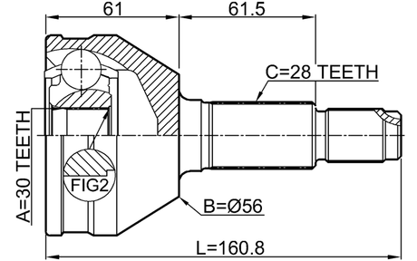 1510-007 - OUTER CV JOINT 30X56X28