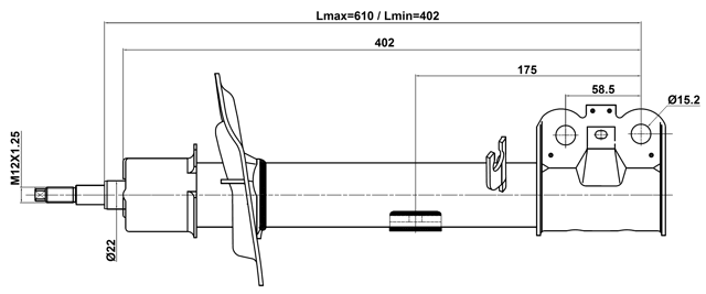15110-004FL - SHOCK ABSORBER FRONT LEFT GAS.TWIN TUBE