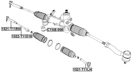 1522-T11D18 - STEERING TIE ROD D18