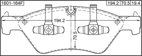 1601-164F - PAD KIT, DISC BRAKE, FRONT (WITH ANTI SQUEAL SHIM, WITH BRACKETS)