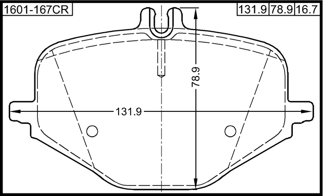 1601-167CR - PAD KIT, DISC BRAKE, REAR (CERAMIC) CERAMIC