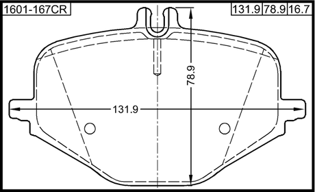 1601-167CR - PAD KIT, DISC BRAKE, REAR (CERAMIC) CERAMIC