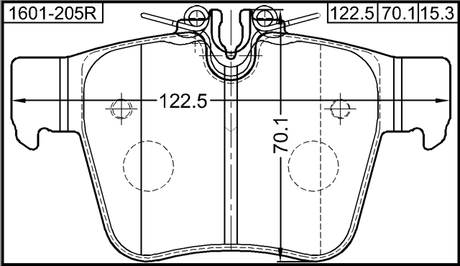 1601-205R - PAD KIT, DISC BRAKE, REAR (WITH ANTI SQUEAL SHIM)