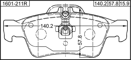 1601-211R - PAD KIT, DISC BRAKE, REAR (WITH ANTI SQUEAL SHIM, WITH BRACKETS)
