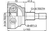 1610-164R - OUTER CV JOINT 34X71.3X30