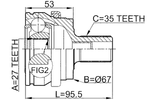 1610-203 - OUTER CV JOINT 27X67X35