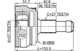 1610-212A96R - OUTER CV JOINT REAR 27X68X27