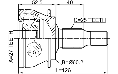 1610-245 - OUTER CV JOINT 27X60.2X25
