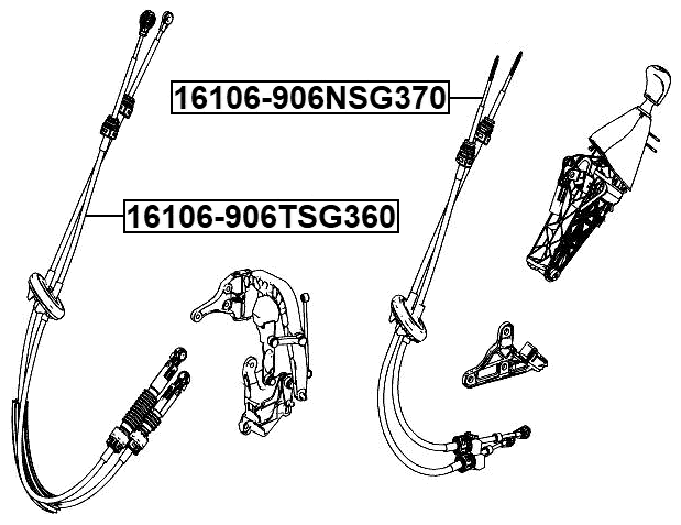 16106-906NSG370 - TRANSMISSION GEAR CHANGE CABLE